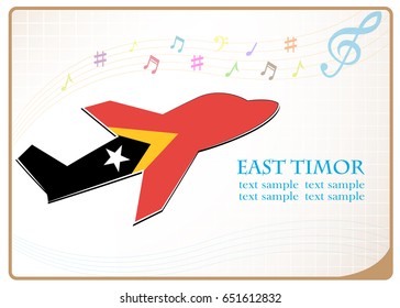 plane icon made from the flag of East Timor