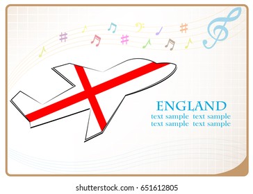 plane icon made from the flag of England