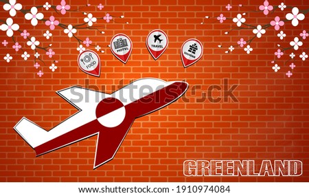 plane icon made from the flag of Greenland