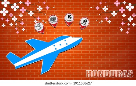 plane icon made from the flag of Honduras