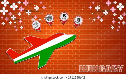 icono del avión hecho de la bandera de Hungría 