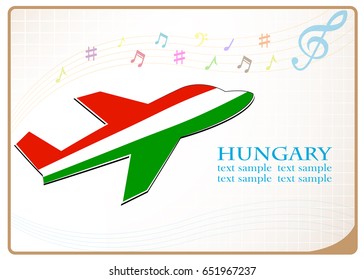 plane icon made from the flag of Hungary