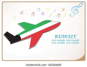 Icono de avión hecho de la bandera de Kuwait