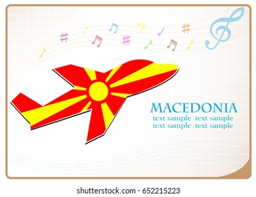 plane icon made from the flag of Macedonia