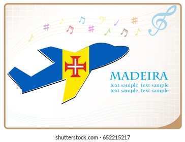 plane icon made from the flag of Madeira