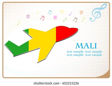 plane icon made from the flag of Mali