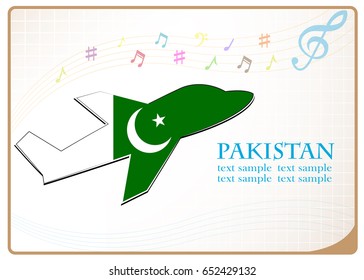 plane icon made from the flag of Pakistan