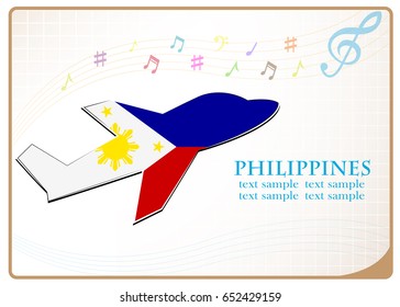plane icon made from the flag of Philippines