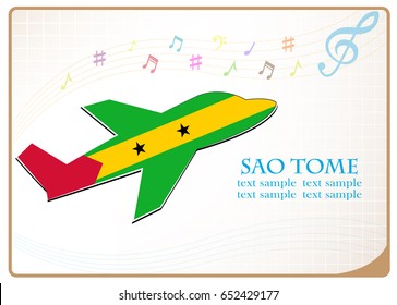 plane icon made from the flag of Sao Tome
