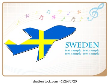 plane icon made from the flag of Sweden