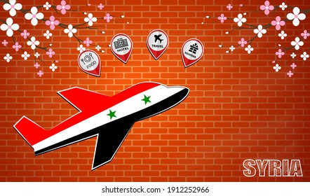 plane icon made from the flag of Syria