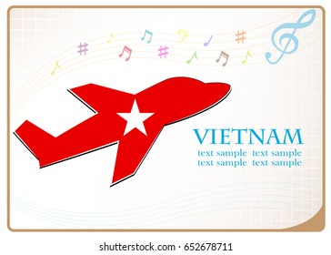 plane icon made from the flag of Vietnam