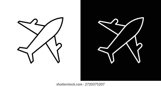 Icono de avión. Diseño de Vector minimalista. Trazo editable. EPS10