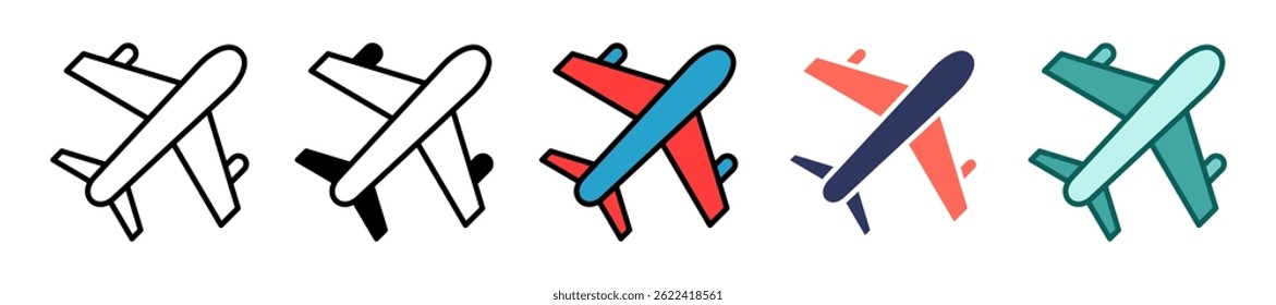 Plane Icon Multiple Vector Illustration