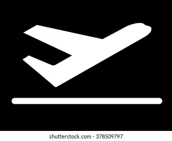 Plane icon on black  background vector illustration 