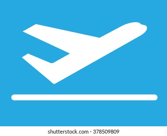 Plane icon on blue background vector illustration 