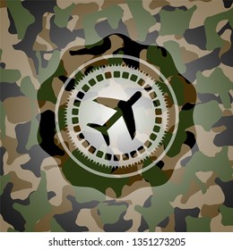 plane icon on camo texture