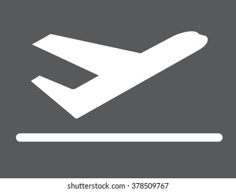 Plane icon on gray background vector illustration 