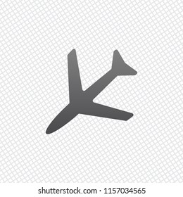 Plane icon. On grid background