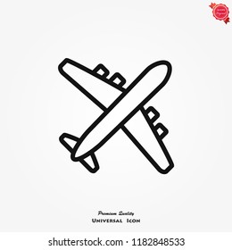 Plane icon on white background, airplane vector Illustration