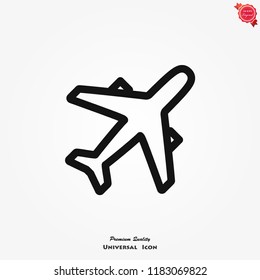 Plane icon on white background, airplane vector Illustration