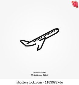 Plane icon on white background, airplane vector Illustration