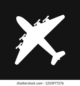 Plane icon on white background, airplane vector Illustration