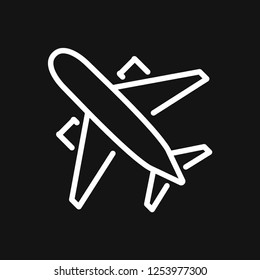 Plane icon on white background, airplane vector Illustration