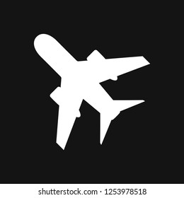 Plane icon on white background, airplane vector Illustration