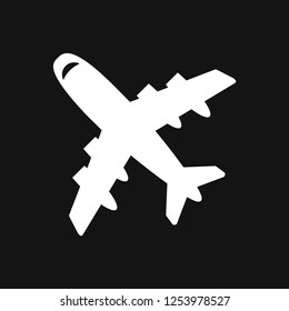 Plane icon on white background, airplane vector Illustration
