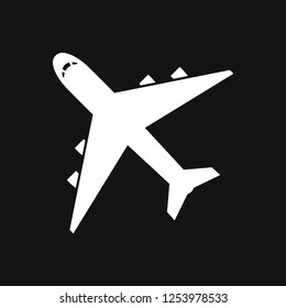 Plane icon on white background, airplane vector Illustration