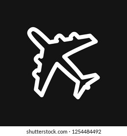 Plane icon on white background, airplane vector Illustration
