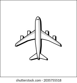plane icon on white background, Vector illustration
