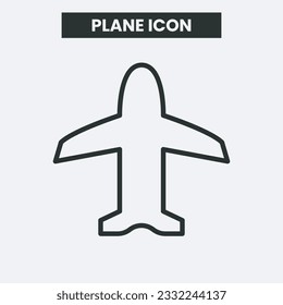 Plane icon on white background. Outline icon of plane. Minimal and premium plane icon. EPS 10 Vector.