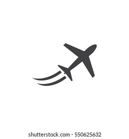 Plane icon on the white background