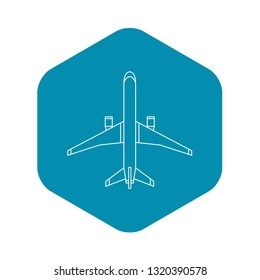 Plane icon. Outline illustration of plane vector icon for web