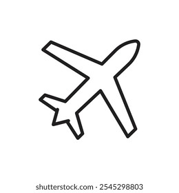 Plane icon outline set sign