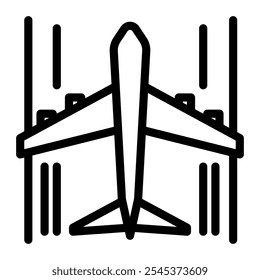 Plane icon in Outline Style. Line Art