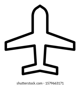 plane icon outline vector design