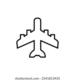 Plane icon Outline vector for web ui