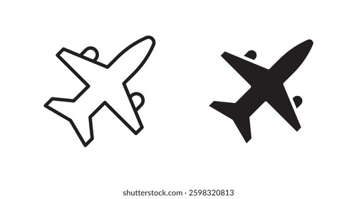 Plane icon outlined icon vector collection.