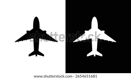 Plane Icon Pack. Top View Aircraft Vector Set. Airline and Airport Travel Symbols. Aviation Graphic Design