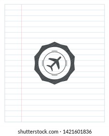 plane icon penciled. Vector Illustration. Detailed.