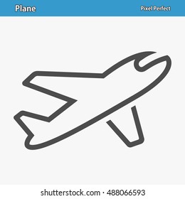 Plane Icon. Professional, pixel perfect icons optimized for both large and small resolutions. EPS 8 format. 12x size for preview.
