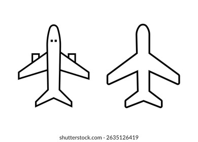 Plane icon set. Airplane silhouette icon set