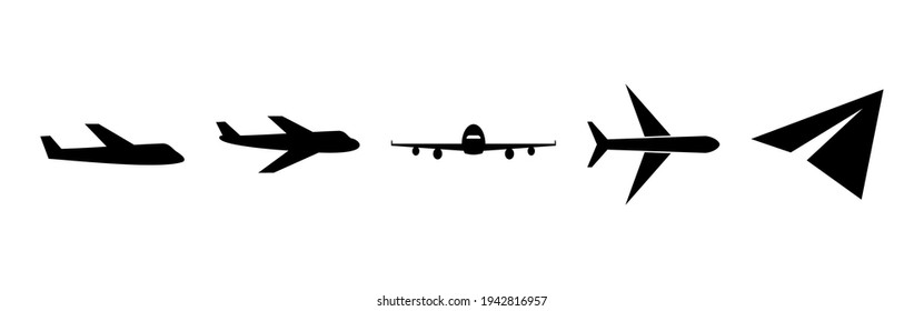 Plane icon set. Airplane icon vector. Flight transport symbol. Travel illustration. Holiday symbol