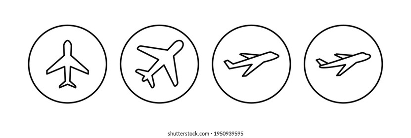 Plane icon set. Airplane icon vector. Flight transport symbol. Travel illustration. Holiday symbol