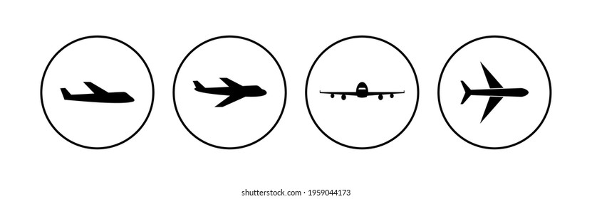 Plane icon set. Airplane icon vector. Flight transport symbol. Travel illustration. Holiday symbol