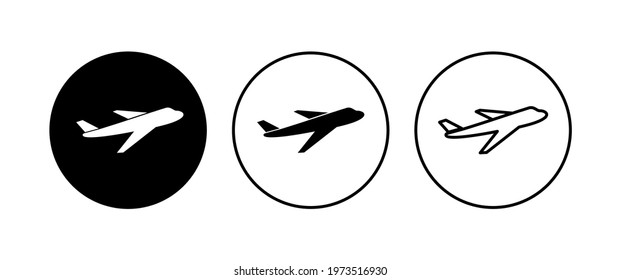 Plane icon set. Airplane icon vector. Flight transport symbol. Travel illustration. Holiday symbol