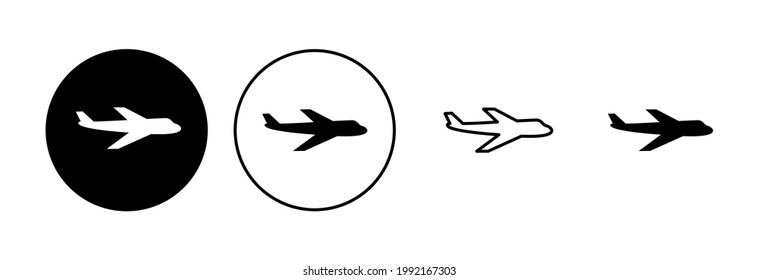 Plane icon set. Airplane icon vector. Flight transport symbol. Travel illustration. Holiday symbol